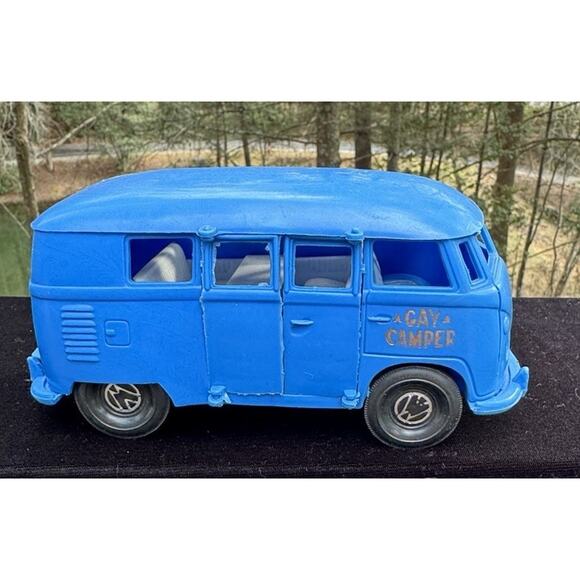 Vintage VW Volkswagen GAY Blue CAMPER Van by GAY TOYS INC -#2 - Picture 1 of 11